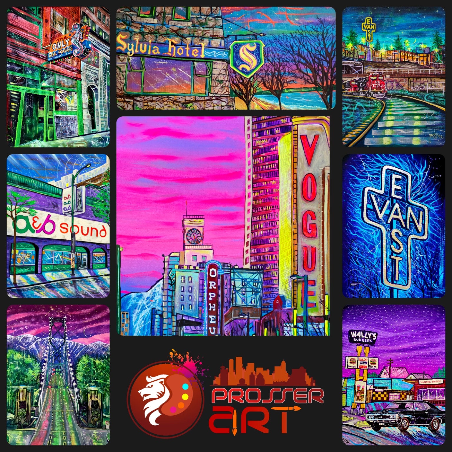 Custom Vancouver Cityscape & Streetscape painting, Acrylics on Canvas ...